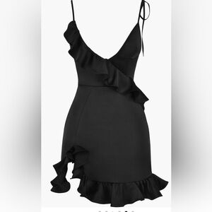 Chic Black Ruffle Mini Dress